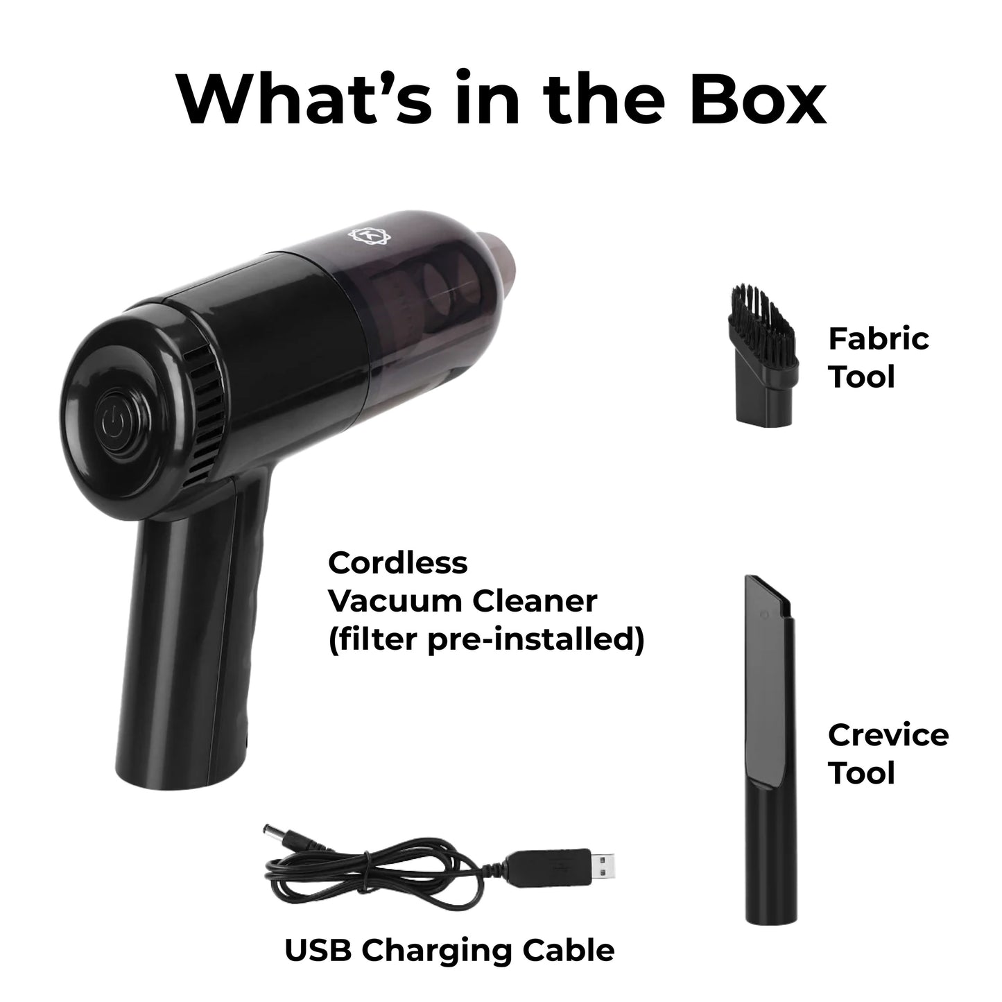 KOBOT Portable Cordless Car Vacuum – Onyx