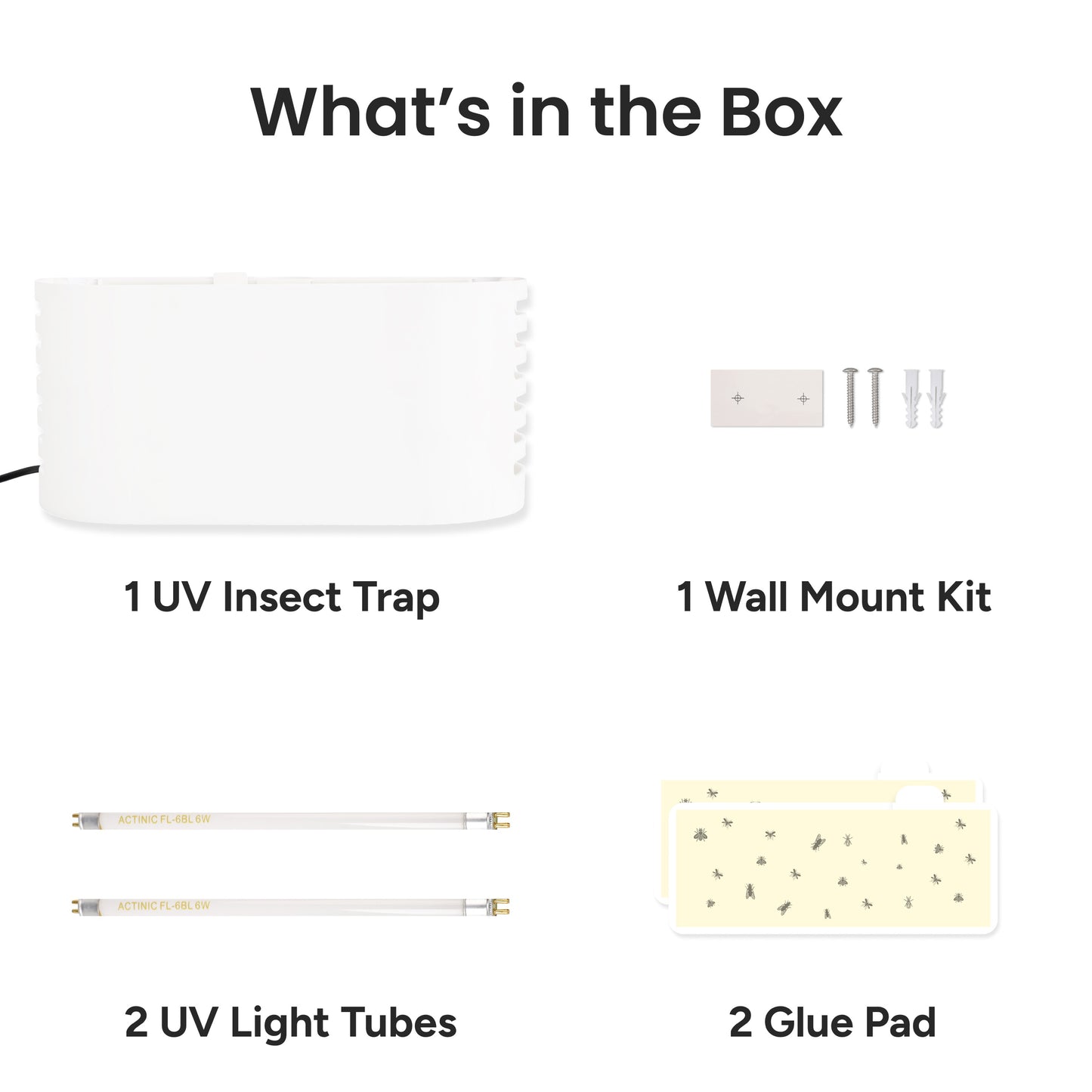 UV Insect Trap Indoor with Large Sticky Glue Pad – Wall Mount & Countertop Insect Catcher for Home & Restaurants