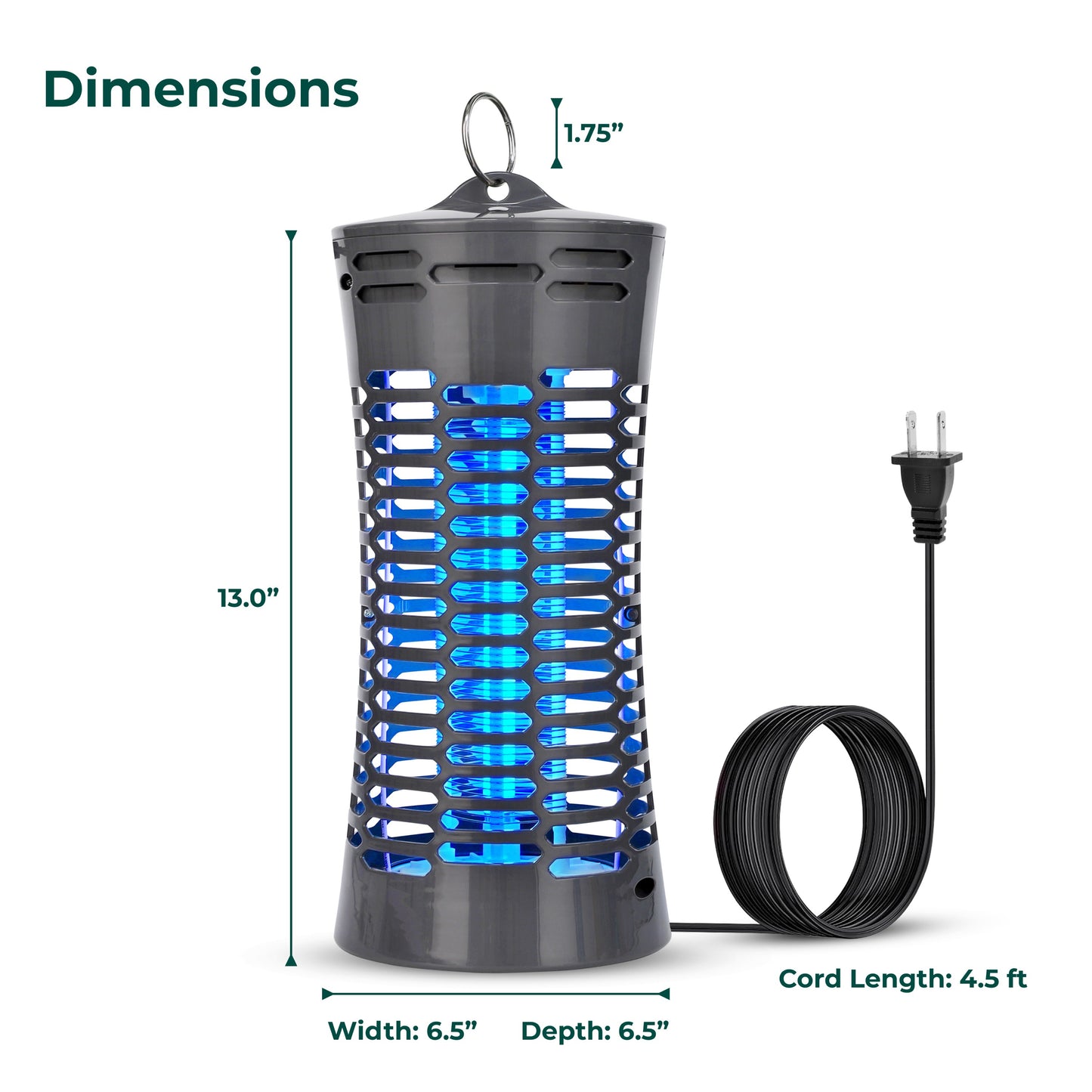 Techko UV Light Indoor Bug Zapper with Easy Catch Tray – Chemical-Free Insect Killer for Mosquitoes, Flies, and Gnats