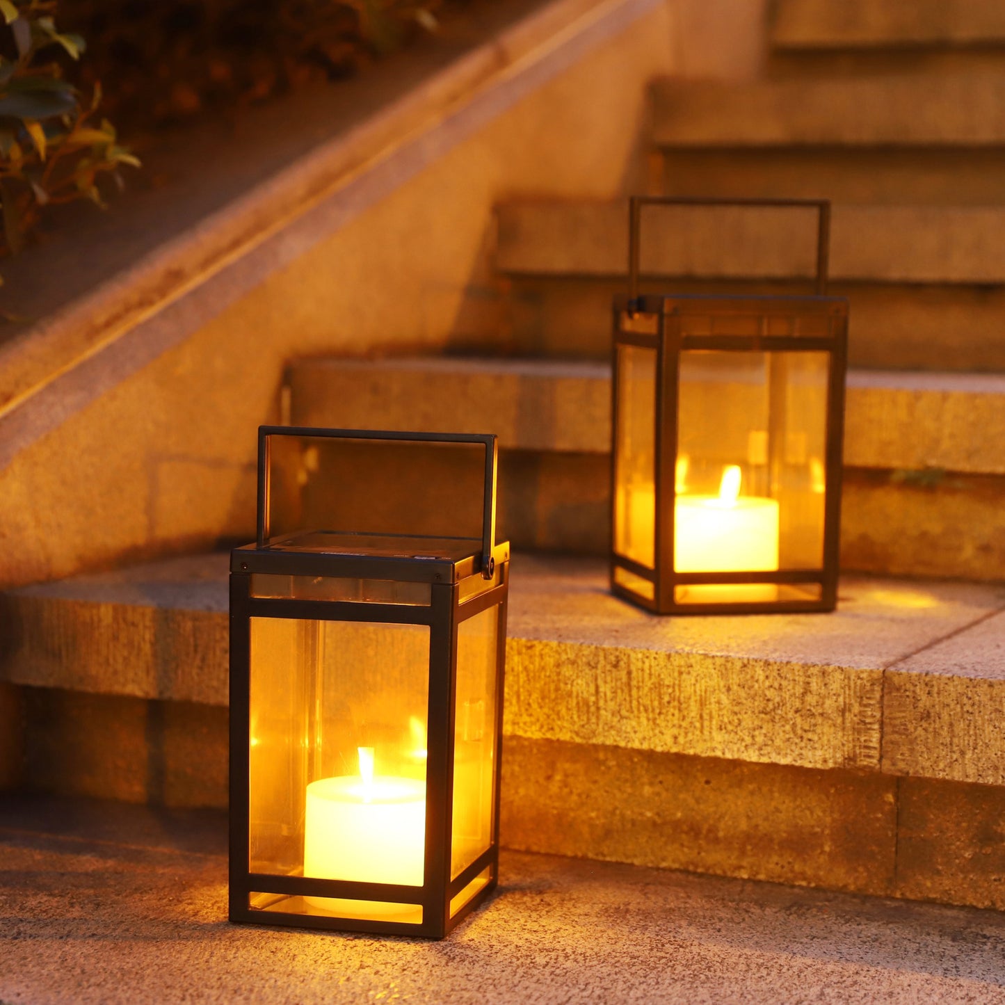 Solar Modern Candle Lantern with Handle