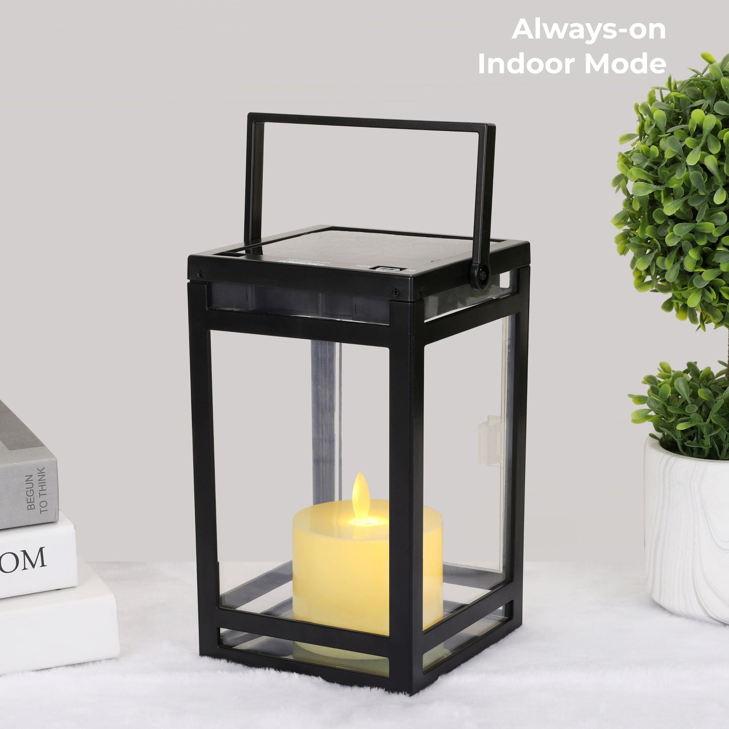 Solar Modern Candle Lantern with Handle