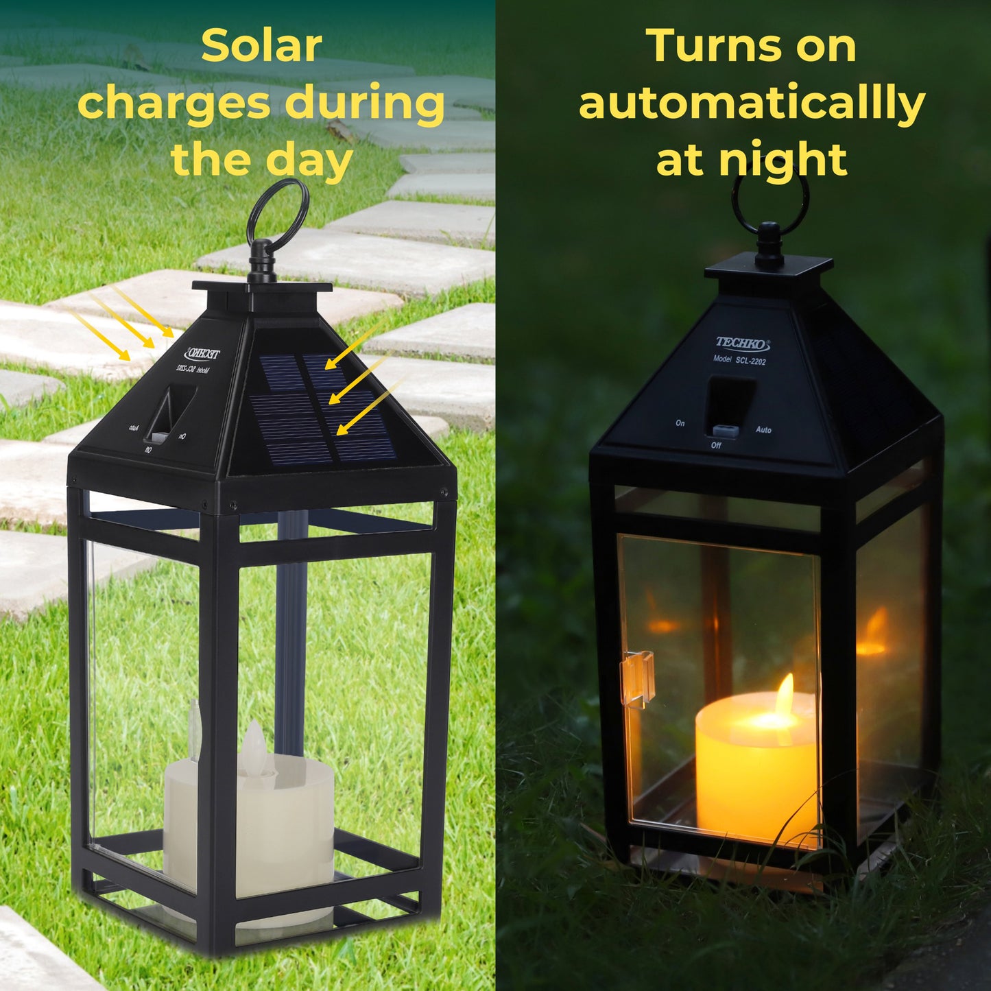 Solar Candle Vintage Hanging Lantern