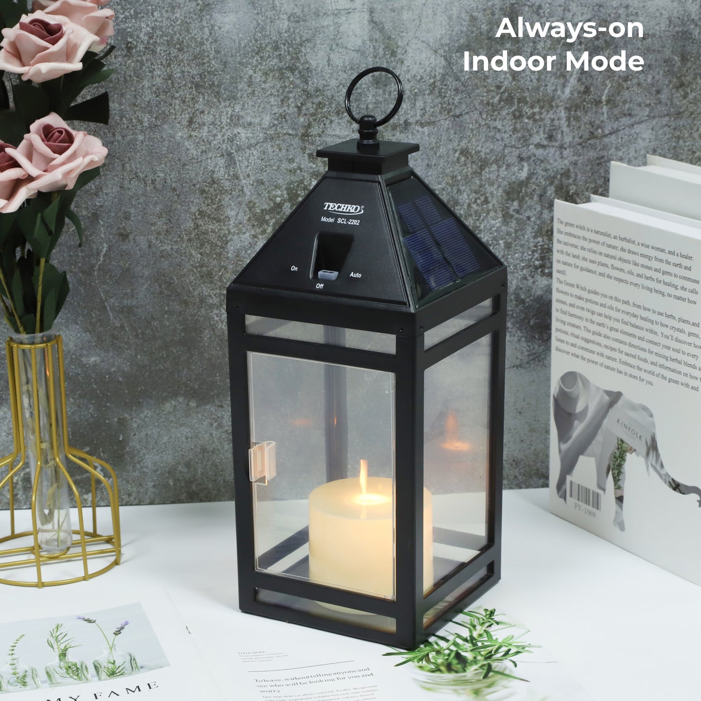 Solar Candle Vintage Hanging Lantern