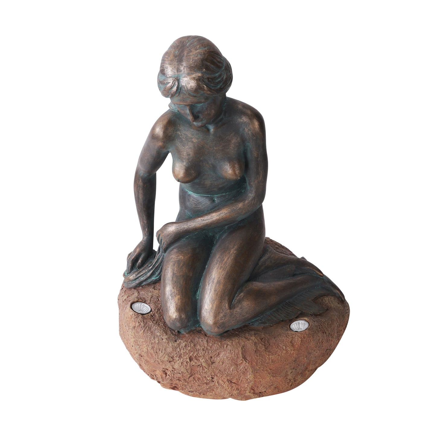 Mermaid Statue with Integrated Solar Spotlight