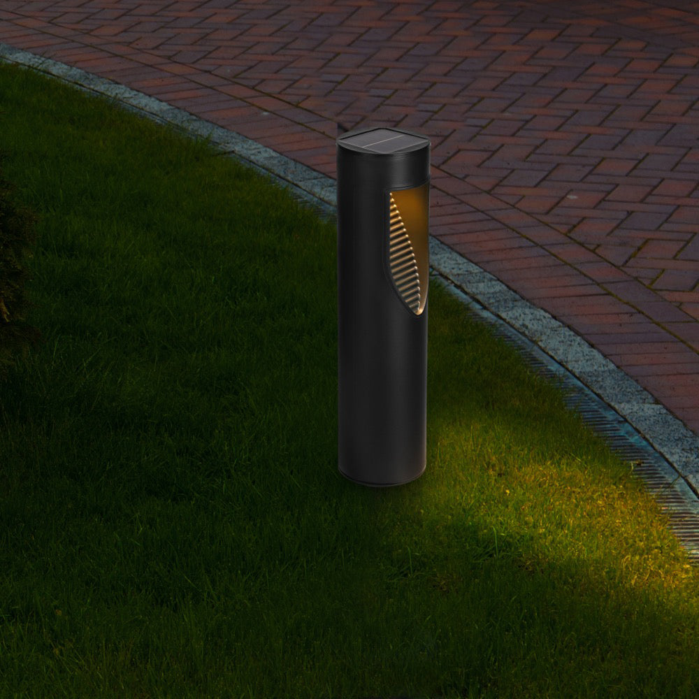 Outdoor Solar Cylinder Bollard Path Lights (2-pack)