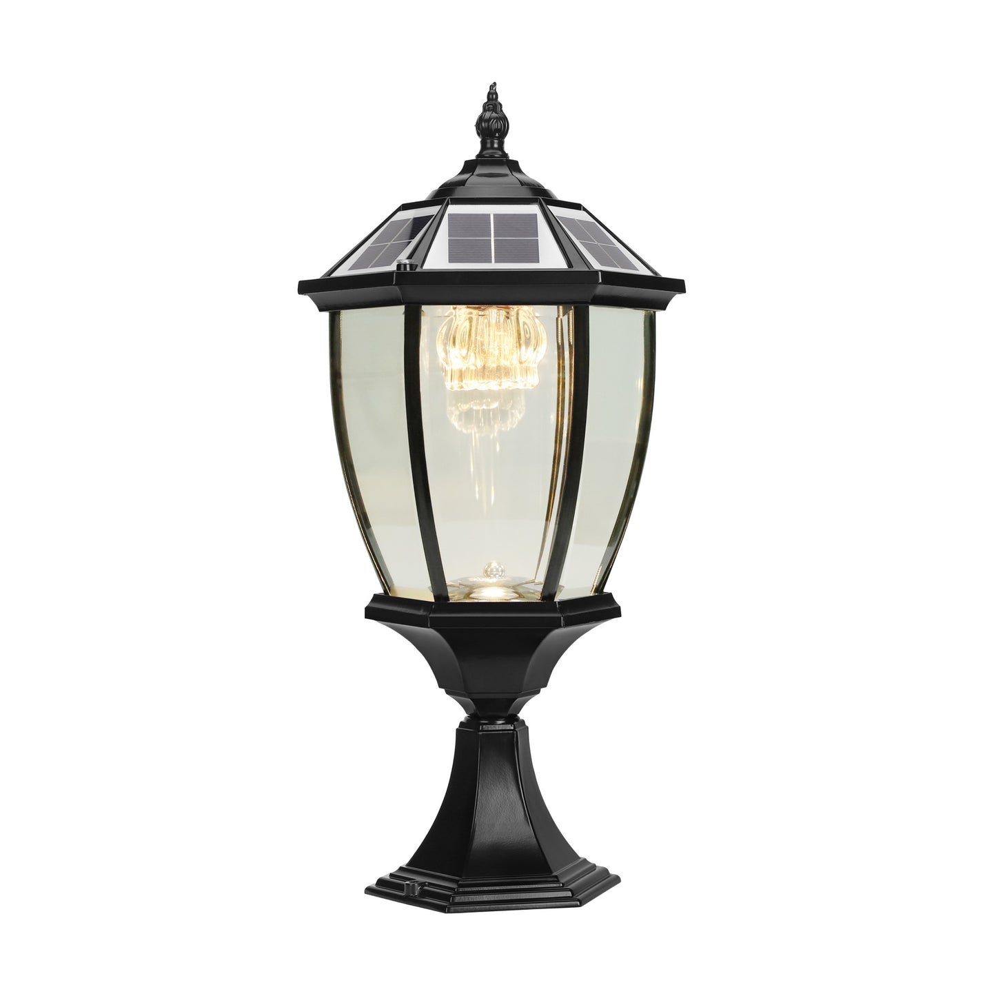 Solar Vintage Pillar & Fence Post Light with Remote