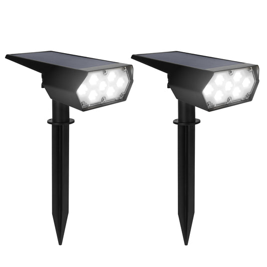 Outdoor Solar Spotlight w/ Wall-Mount & Ground-Stake