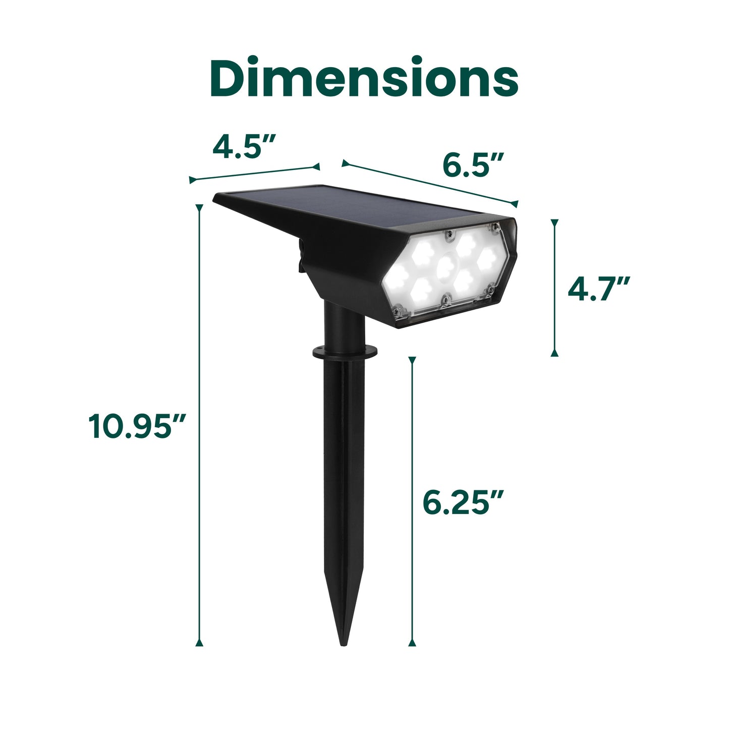 Outdoor Solar Spotlight w/ Wall-Mount & Ground-Stake