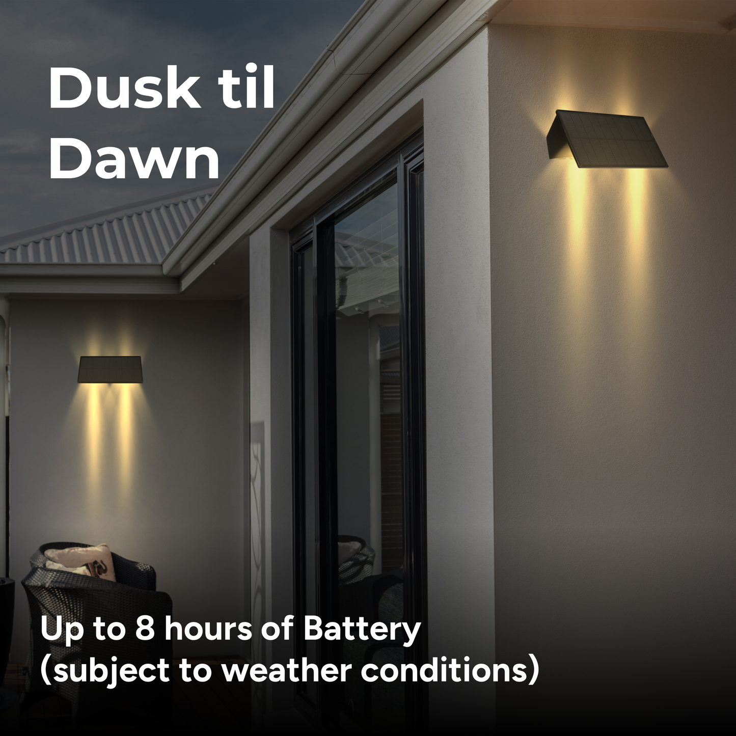 Solar Bi-Directional Minimal Wall Light (2-pack)