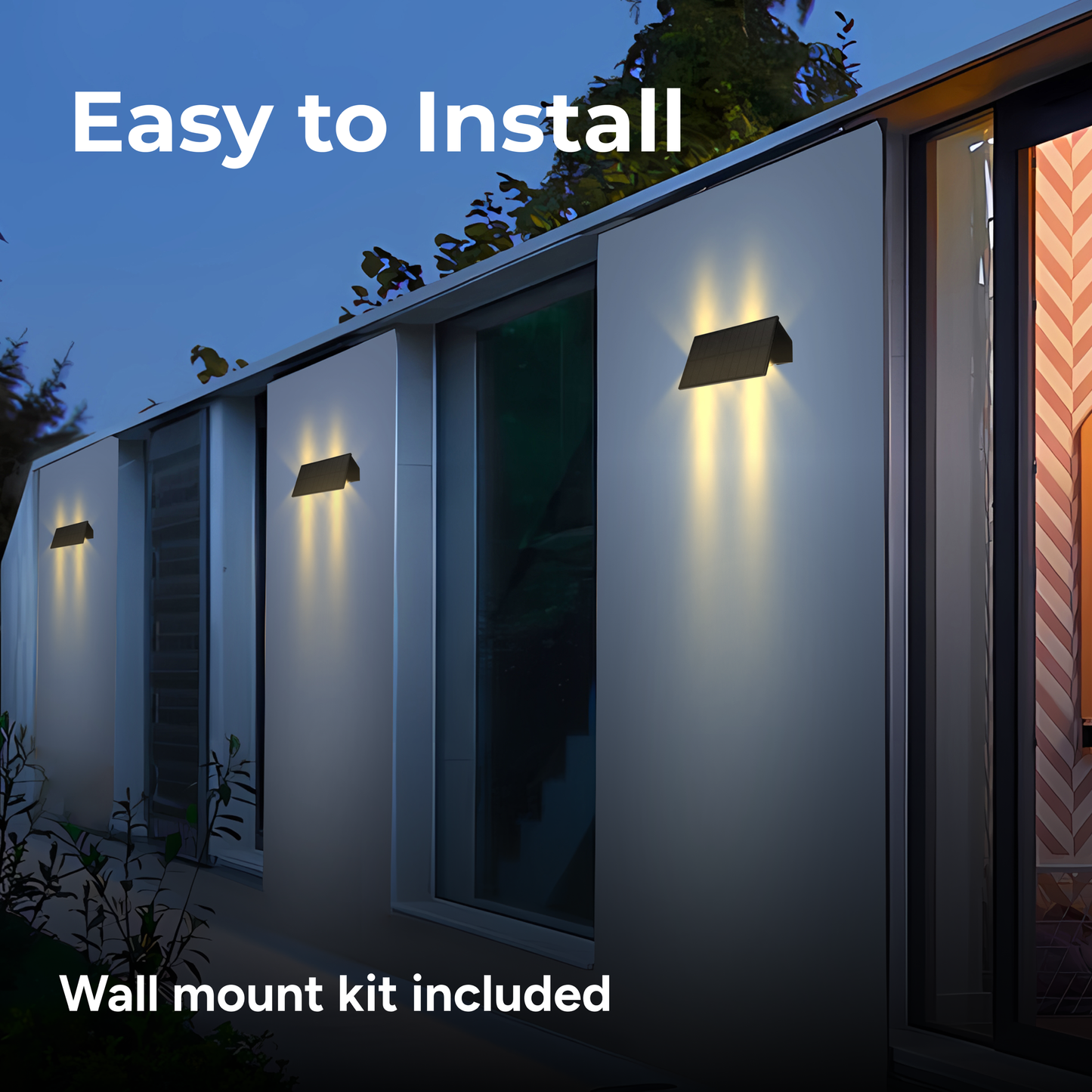 Solar Bi-Directional Minimal Wall Light (2-pack)