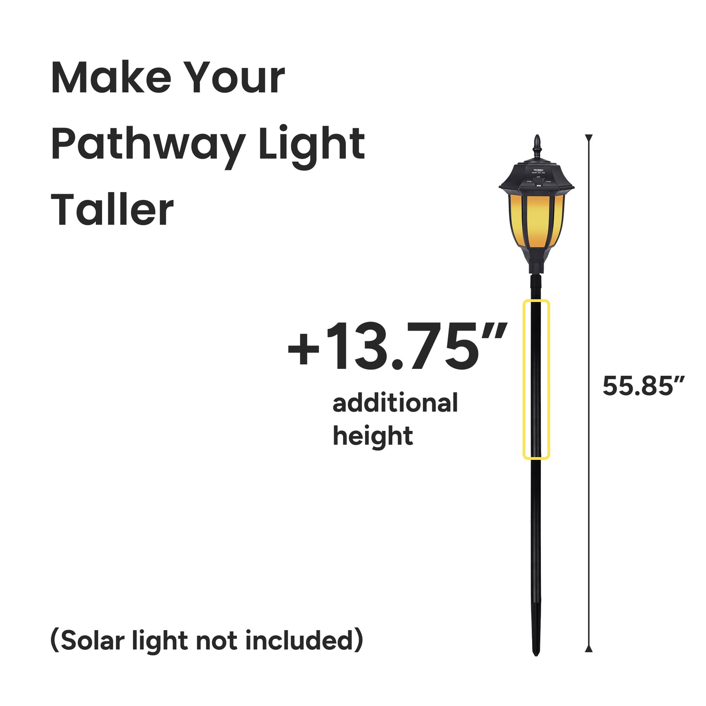Extension Section Pole for Solar Vintage Pathway Light