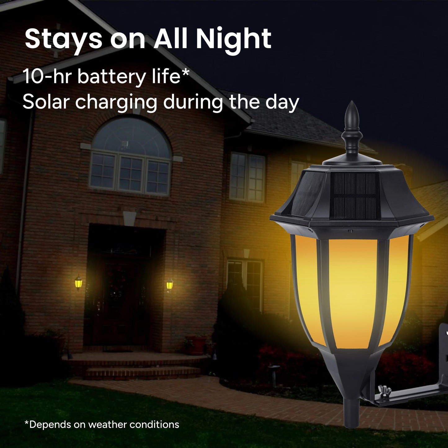 Solar Classic Wall Light with Wall Mount (Dual Lighting Modes)