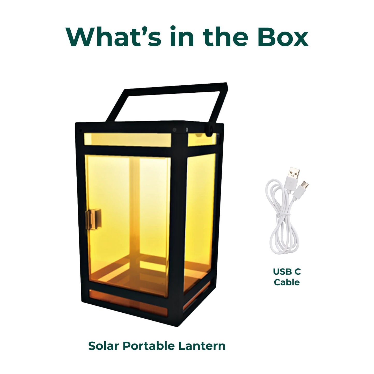 Solar Portable Lantern (Clear Panel) with USB Charging