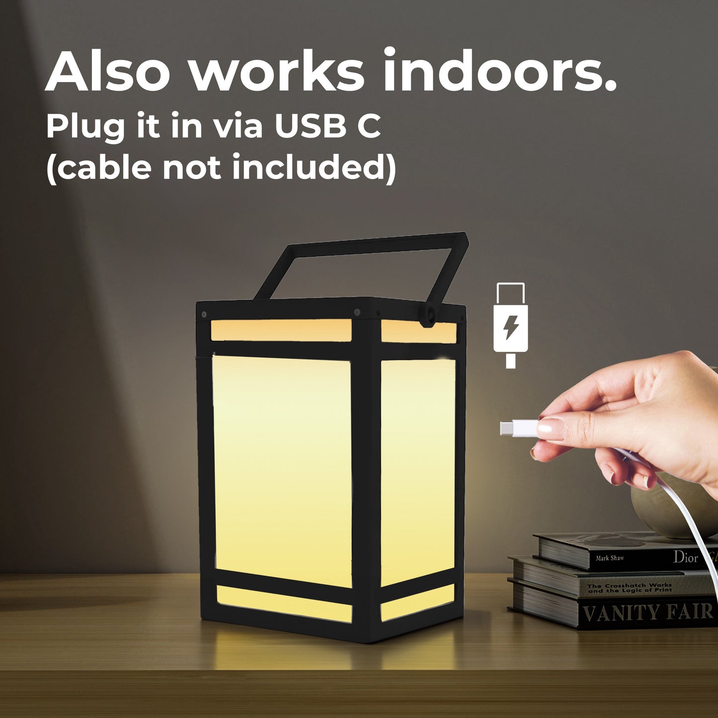 Solar Portable Lantern (Clear Panel) with USB Charging