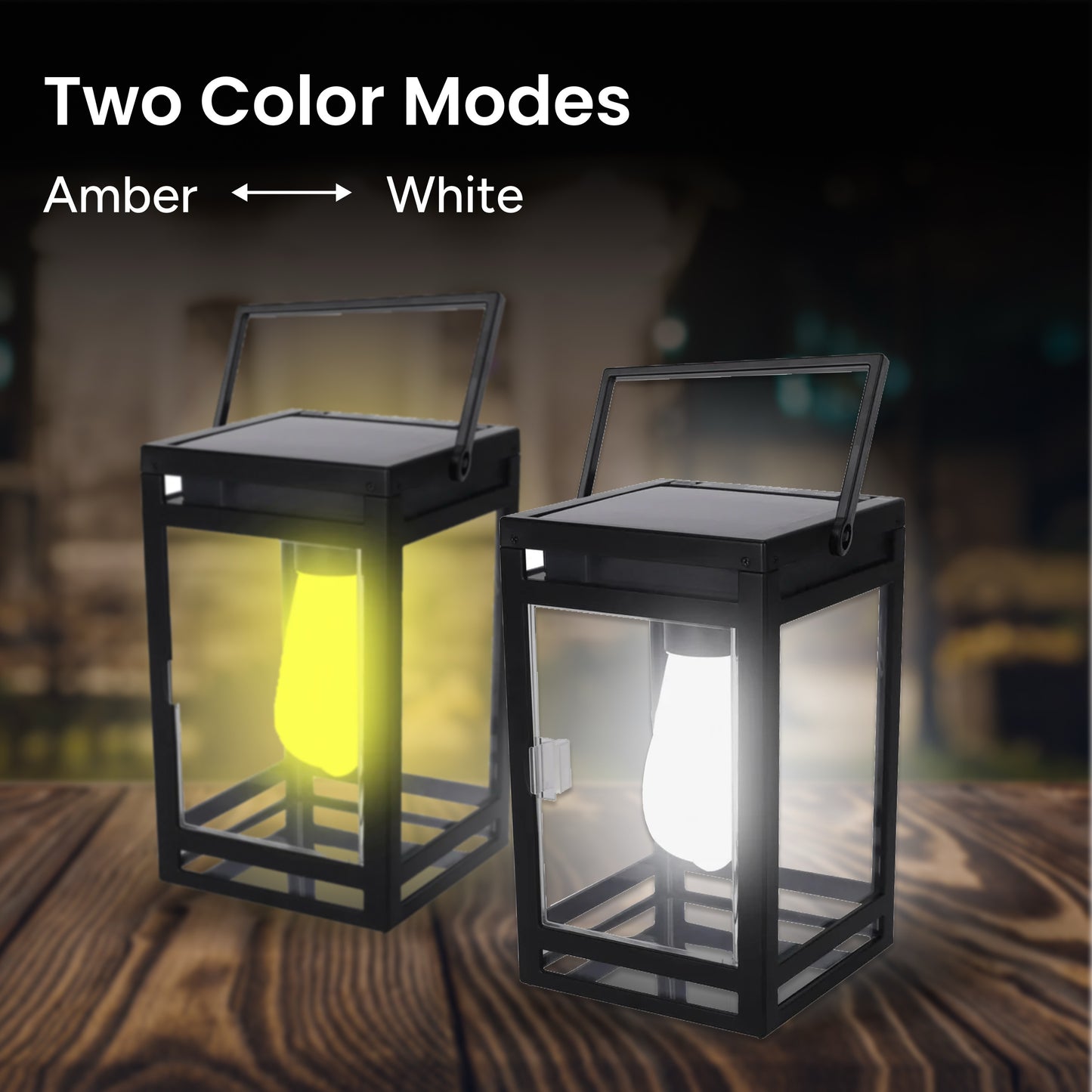 Solar Portable Lantern with Light Bulb (Dual Lighting Modes)
