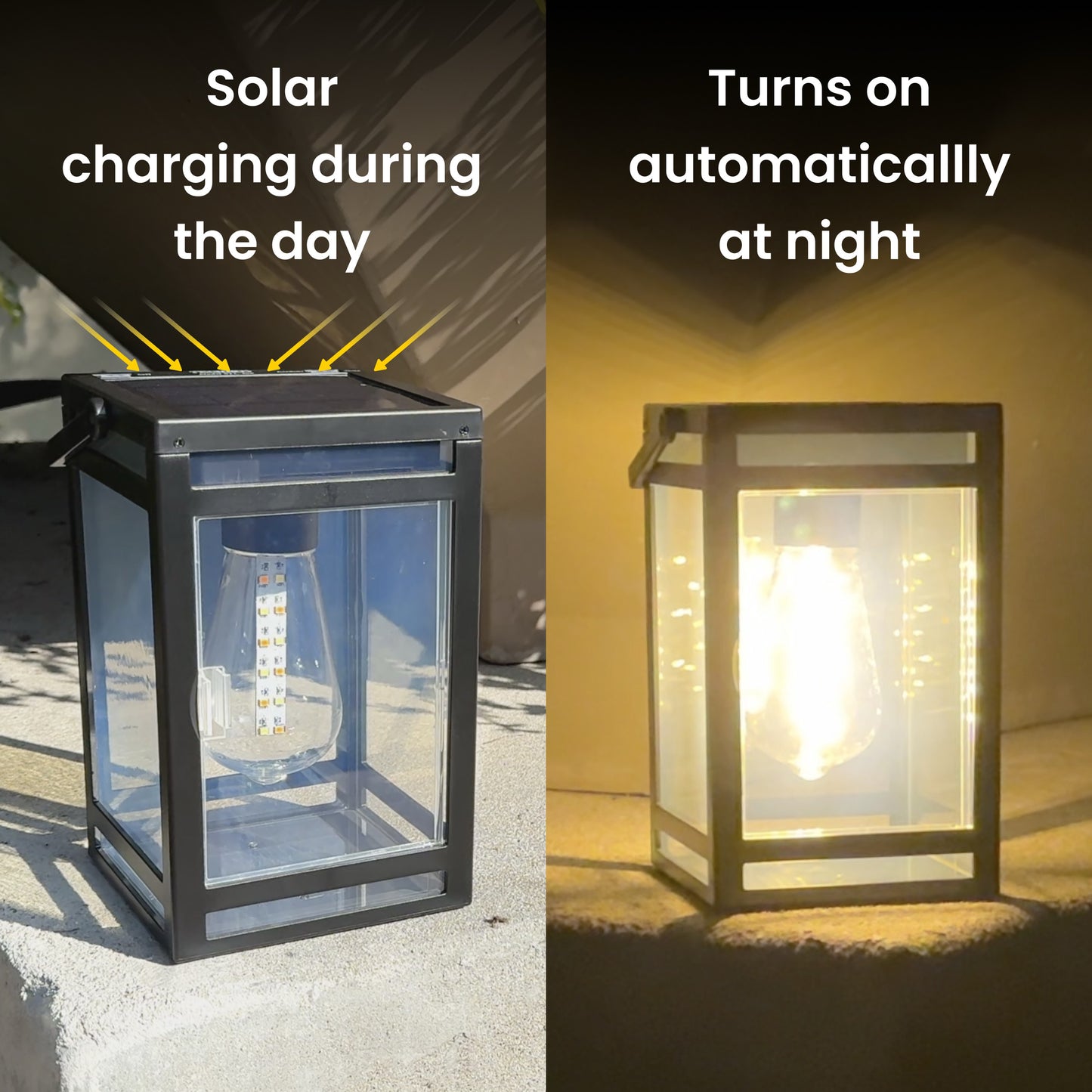 Solar Portable Lantern with Light Bulb (Dual Lighting Modes)