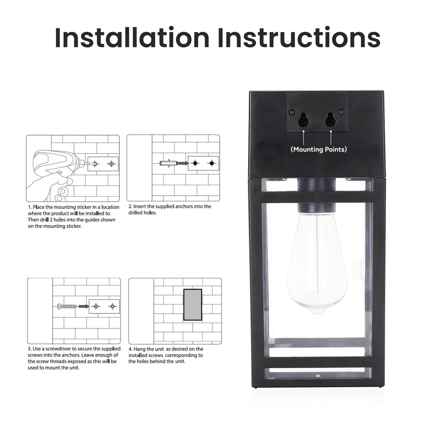 Solar Wall Lantern (Dual Lighting Modes)