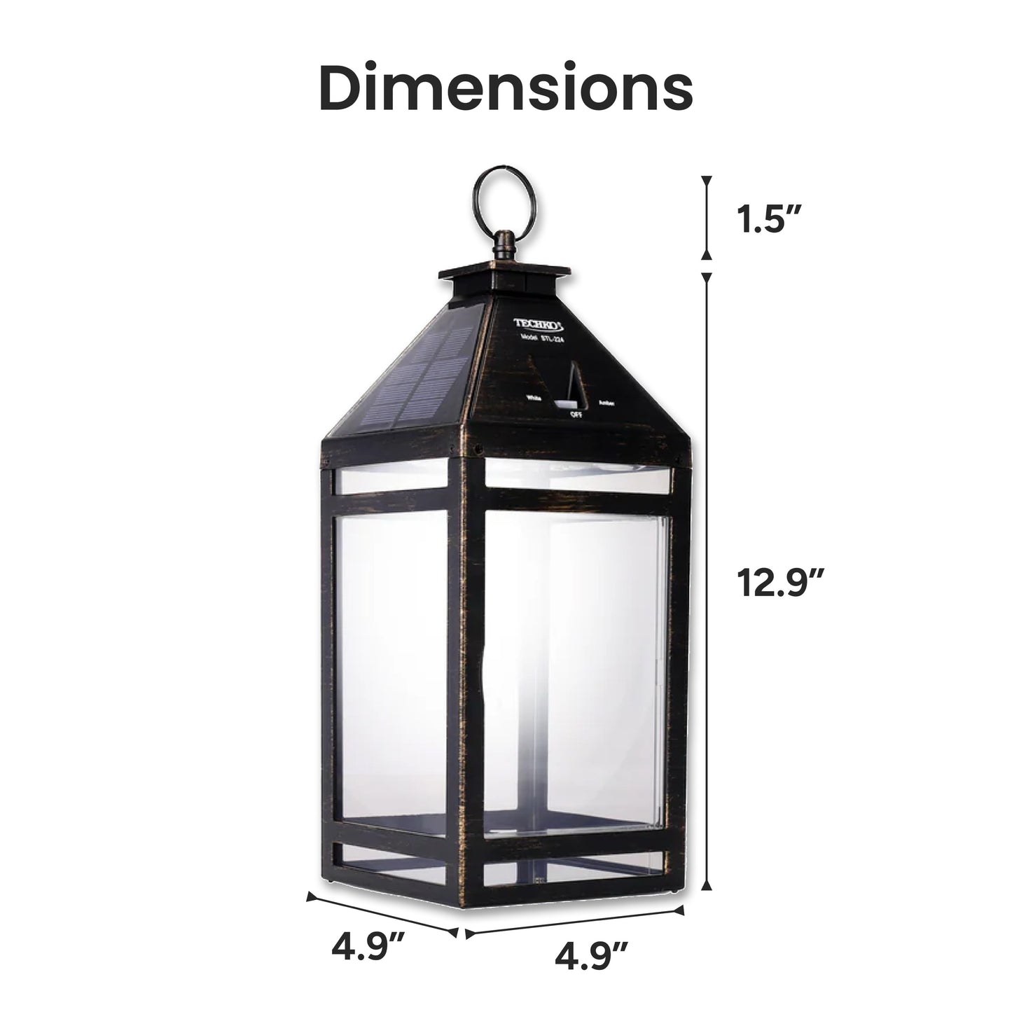 Solar Portable Hanging Lantern (Clear Panel)