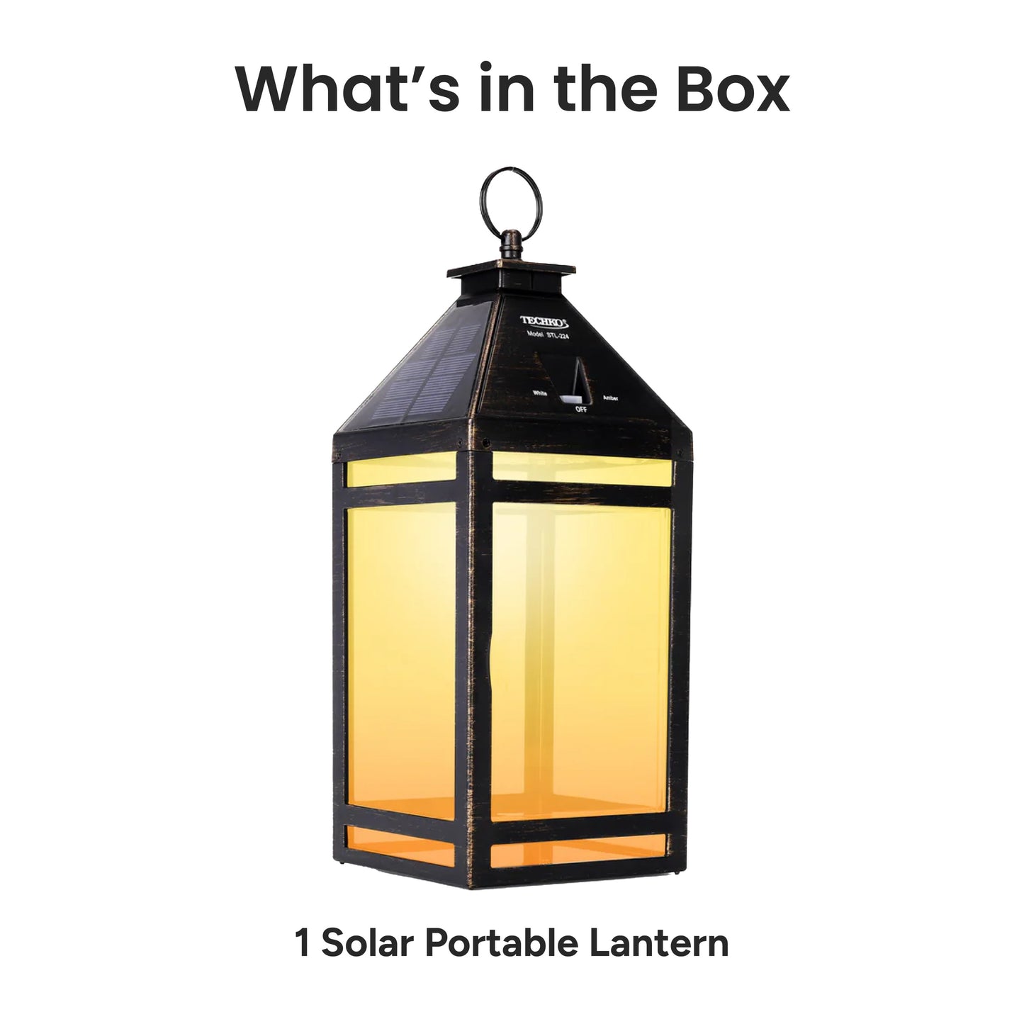 Solar Portable Hanging Lantern (Clear Panel)