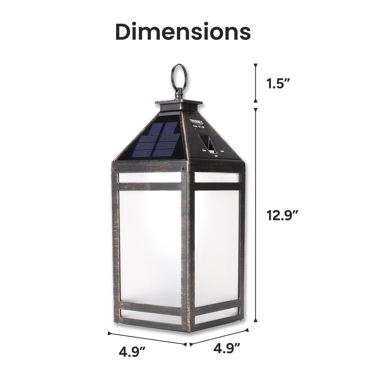 Solar Portable Hanging Lantern (Frosted Panel)