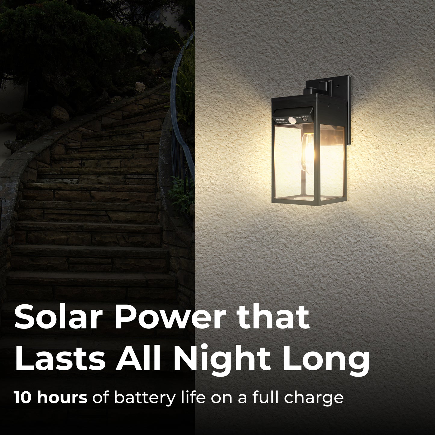 Solar Edison Bulb Wall Light Sconce with Motion Sensor
