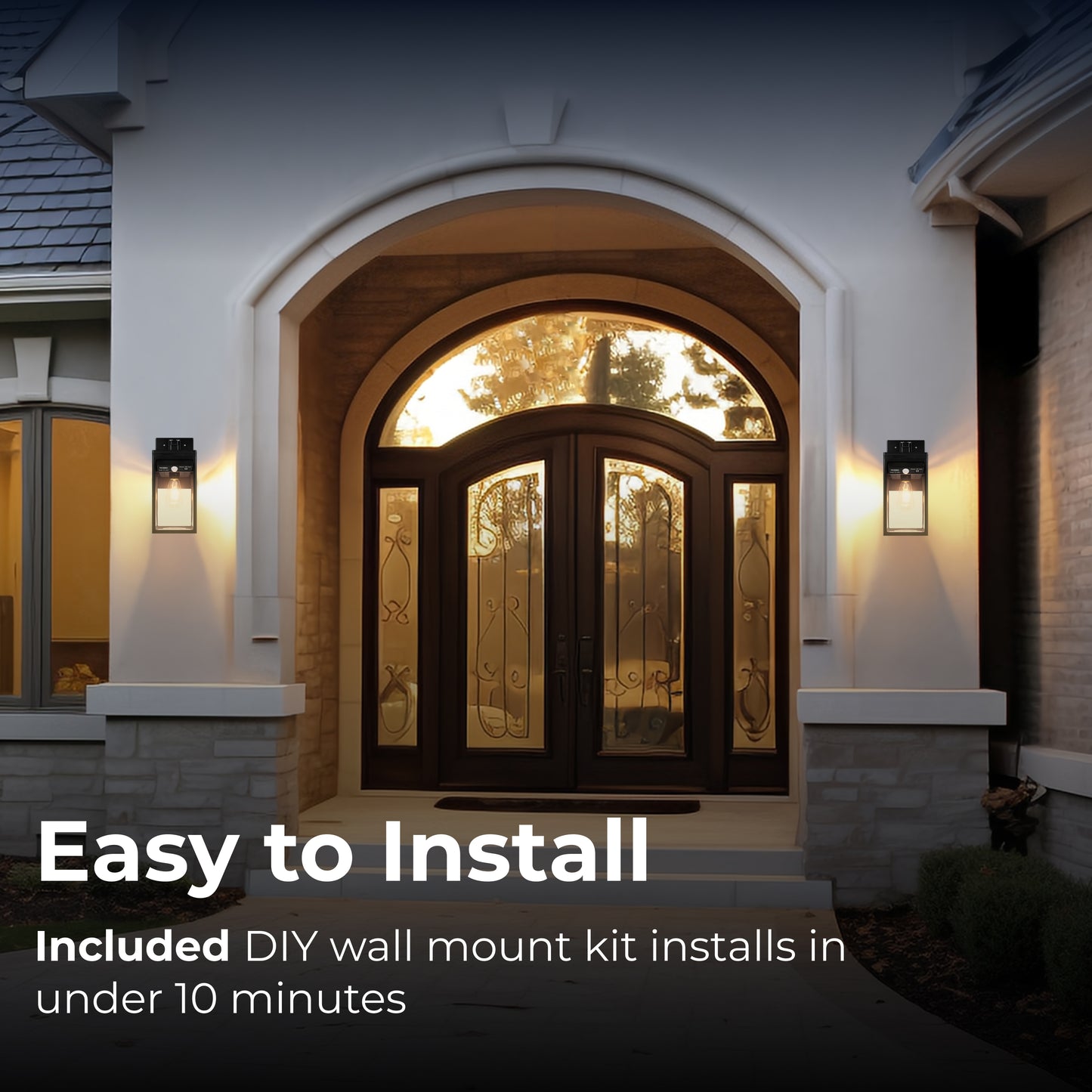 Solar Edison Bulb Wall Light Sconce with Motion Sensor