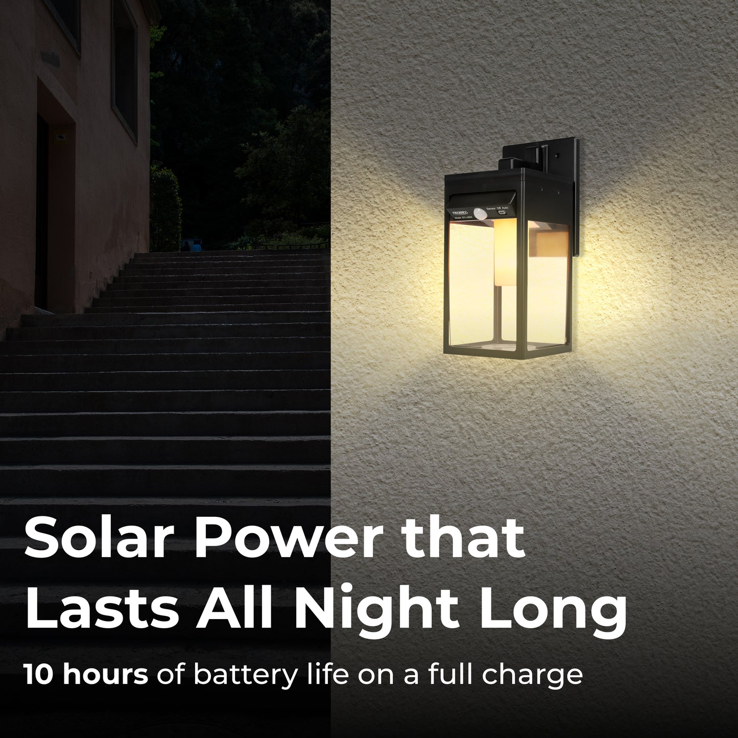 Solar Wall Sconce Lantern w/ Flame Effect