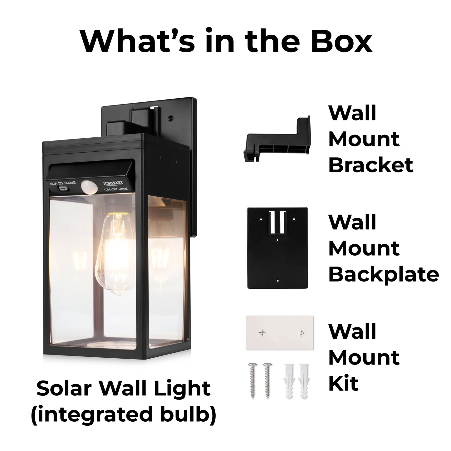 Solar Wall Sconce Lantern w/ Flame Effect
