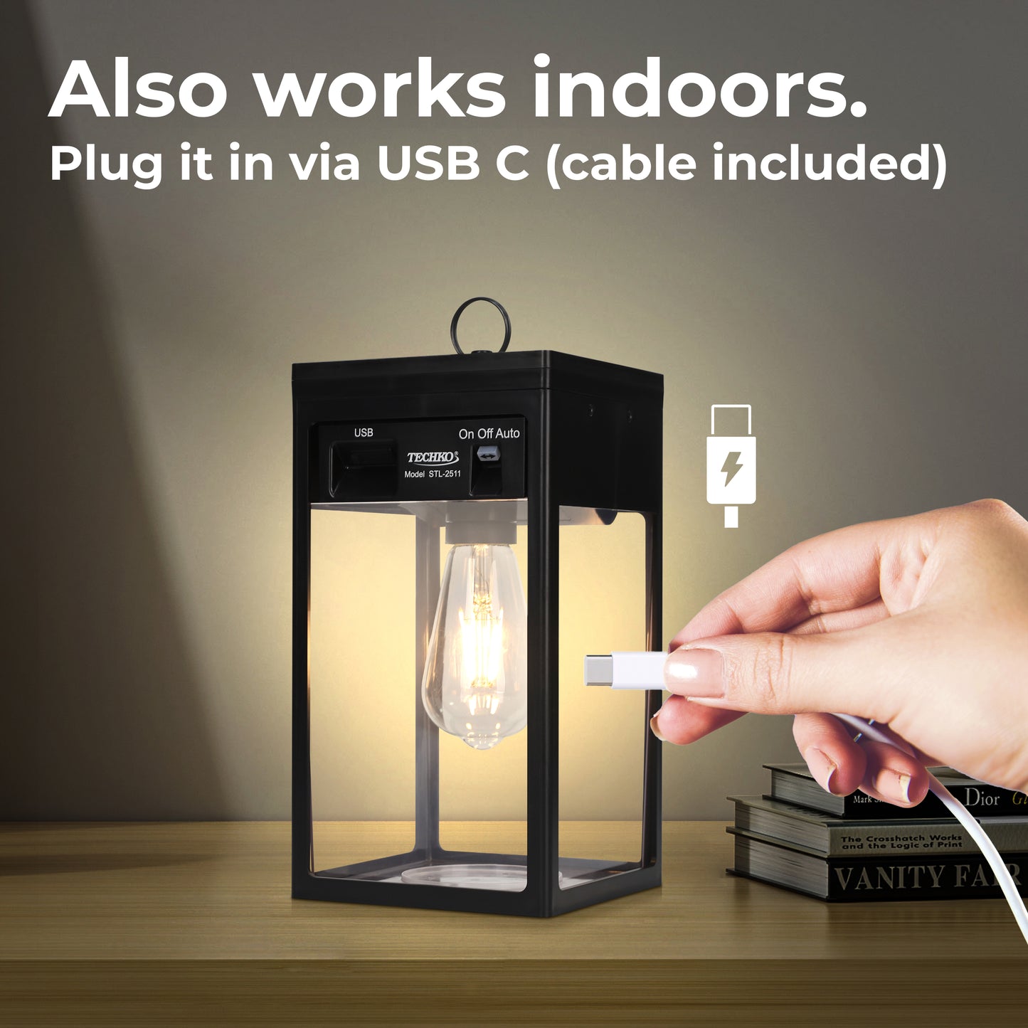 Solar Portable Lantern with Edison Bulb