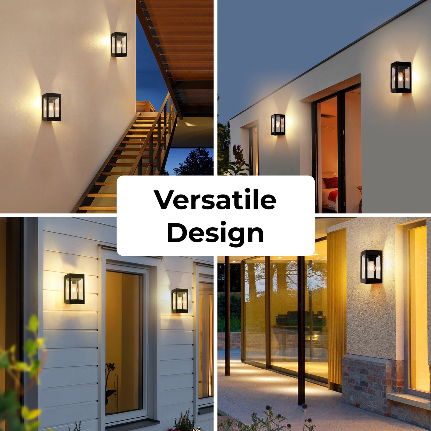 Outdoor Solar Wall Light Edison LED Bulb Aluminum Metal Black Sconce, Modern Light Fixture