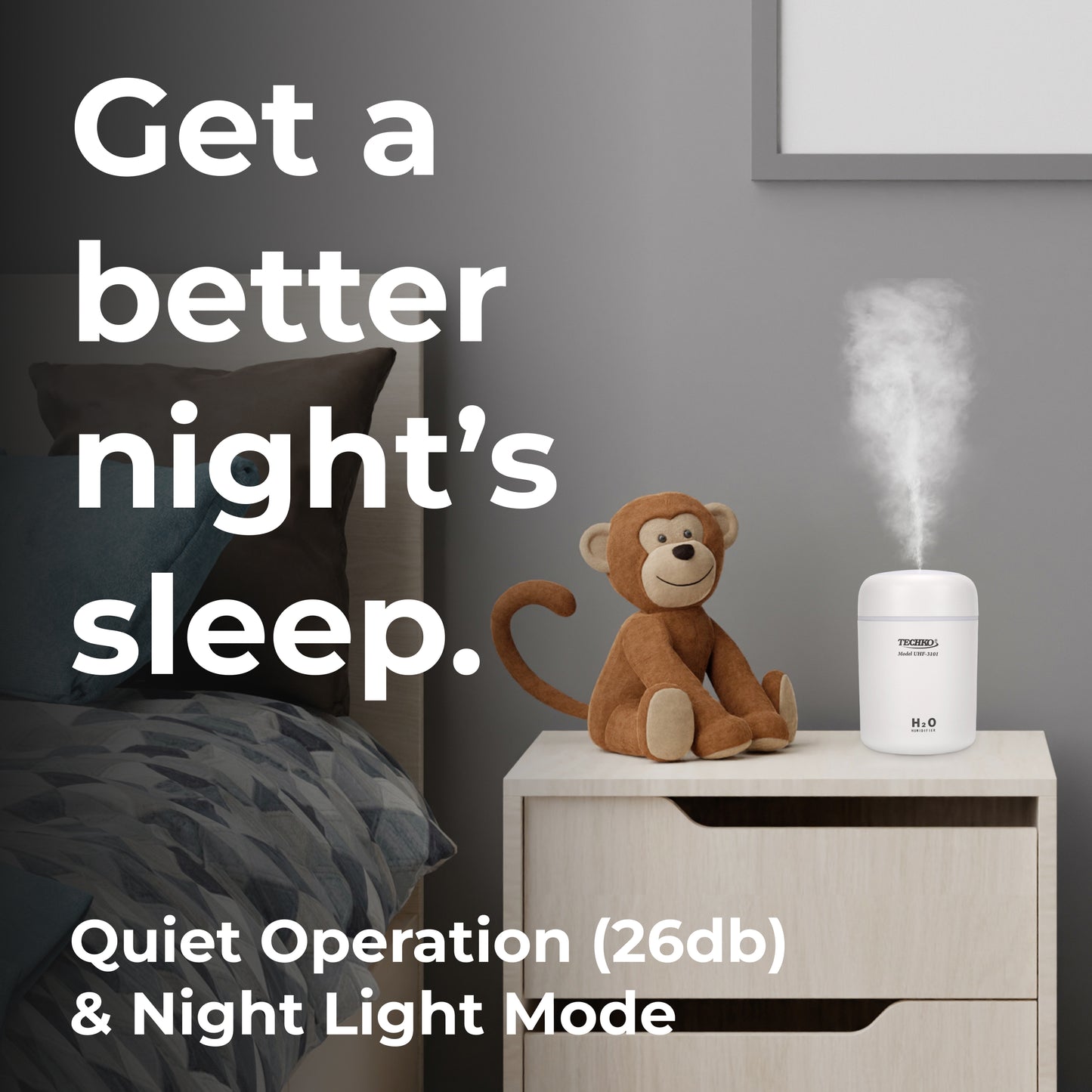 Mini Portable Fine-Mist Humidifier w/ Colorful LED Night Light - 350ml
