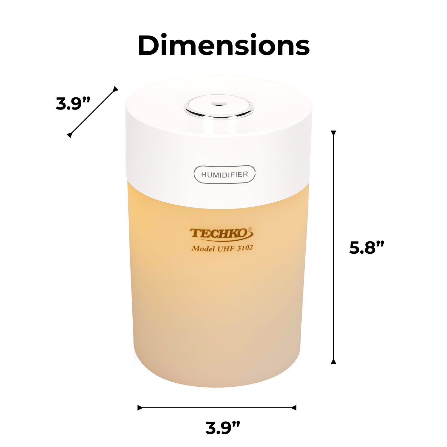 Portable Fine-Mist Humidifier w/ LED Night Light - 600ml