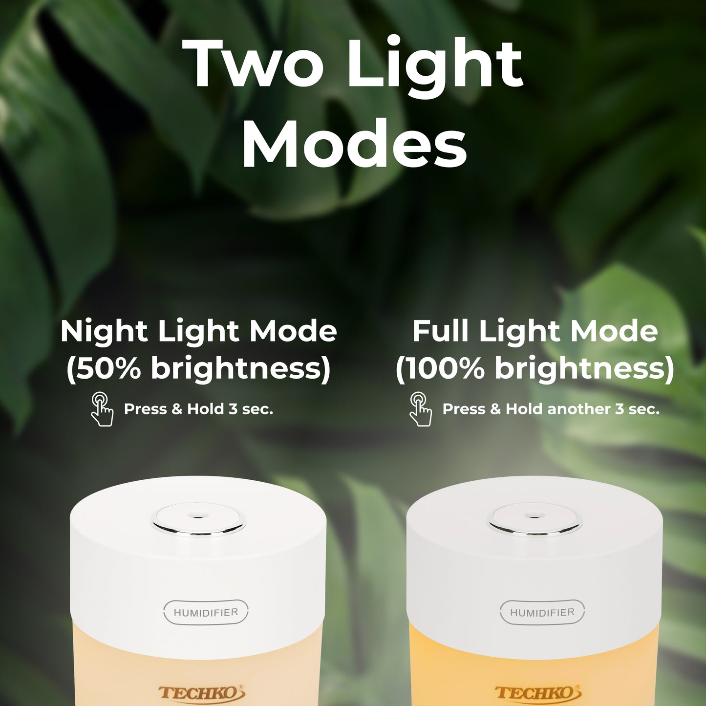 Portable Fine-Mist Humidifier w/ LED Night Light - 600ml