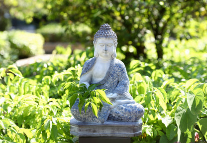 Meditating Buddha with High-Power Solar Spotlight