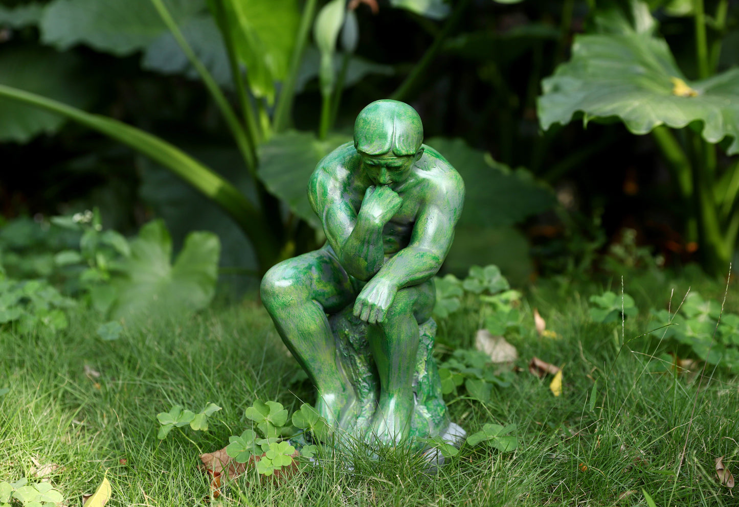 Thinker Statue with High-Power Solar Spotlight