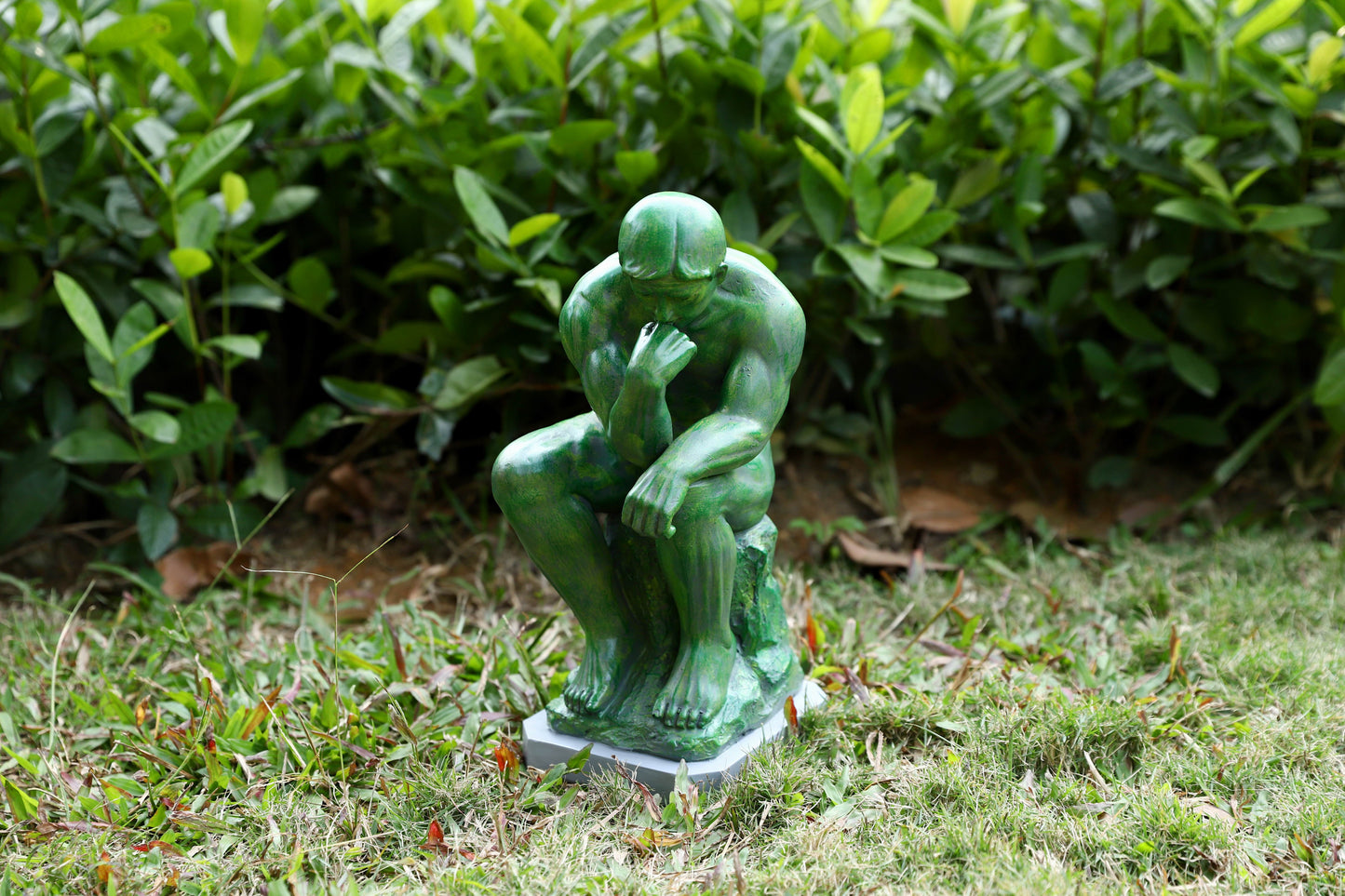 Thinker Statue with High-Power Solar Spotlight