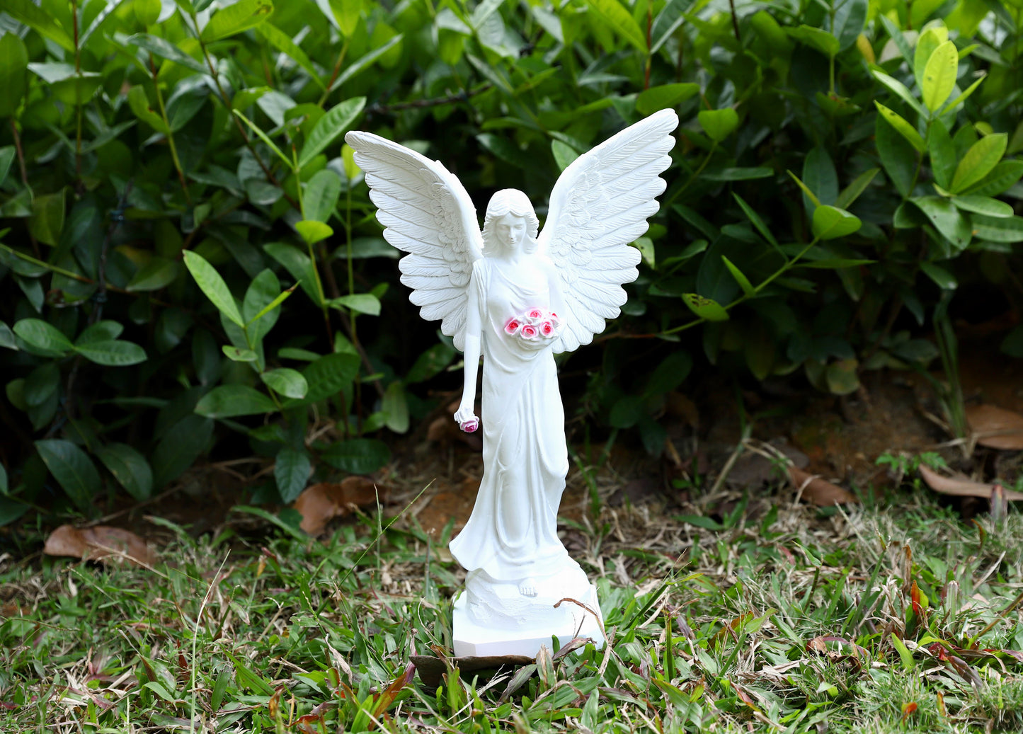 Guardian Angel with High-Power Solar Spotlight (Open Wings)