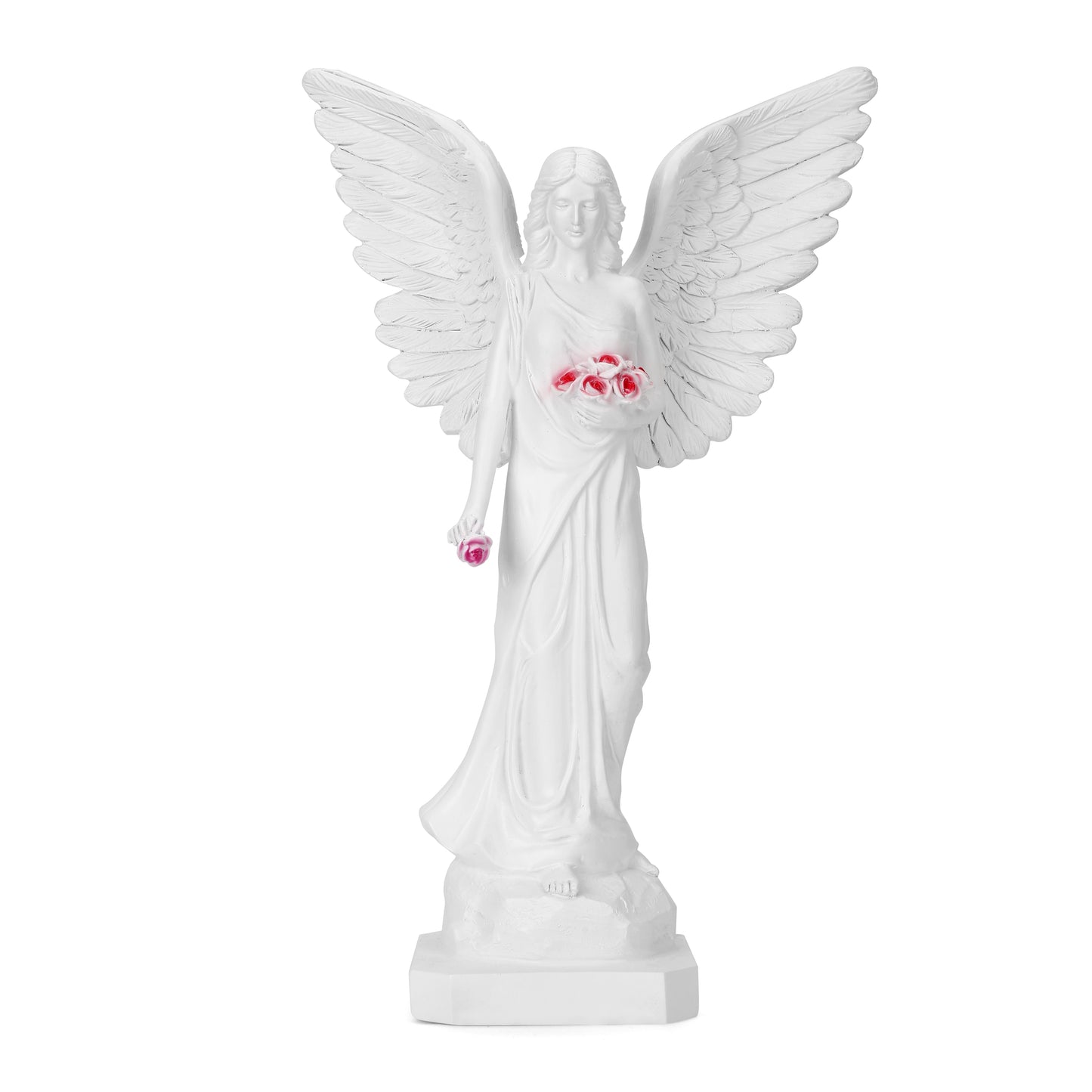 Guardian Angel with High-Power Solar Spotlight (Open Wings)