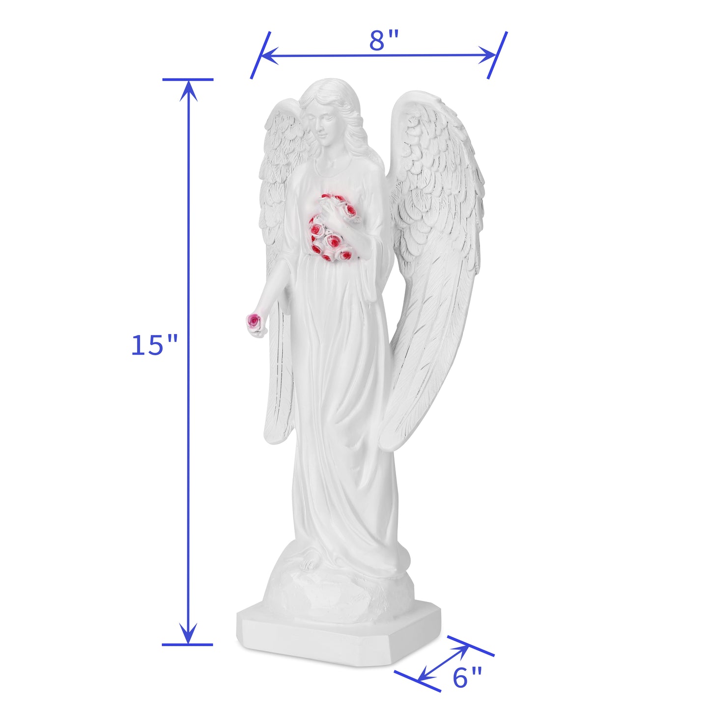 Guardian Angel with High-Power Solar Spotlight (Closed Wings)