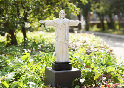 Jesus Statue with High-Power Solar Spotlight