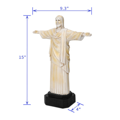 Jesus Statue with High-Power Solar Spotlight