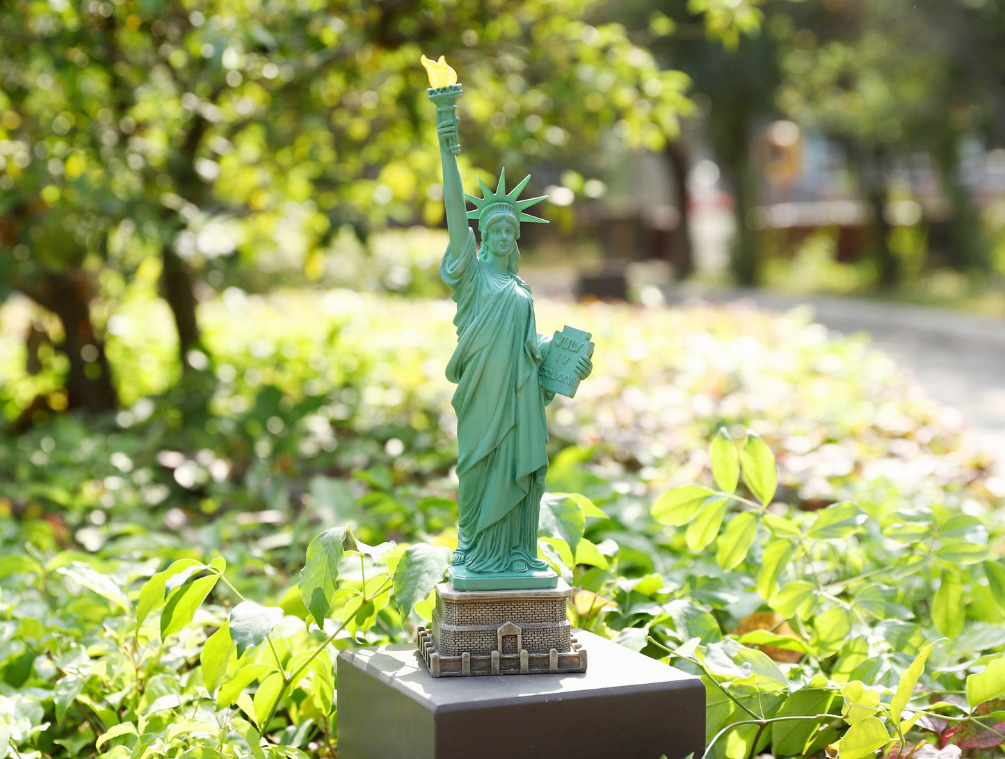 Statue of Liberty with High-Power Solar Spotlight