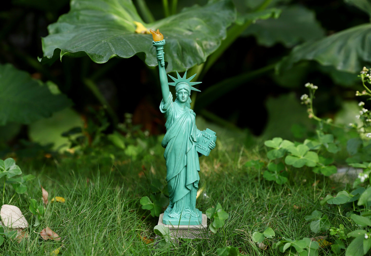 Statue of Liberty with High-Power Solar Spotlight