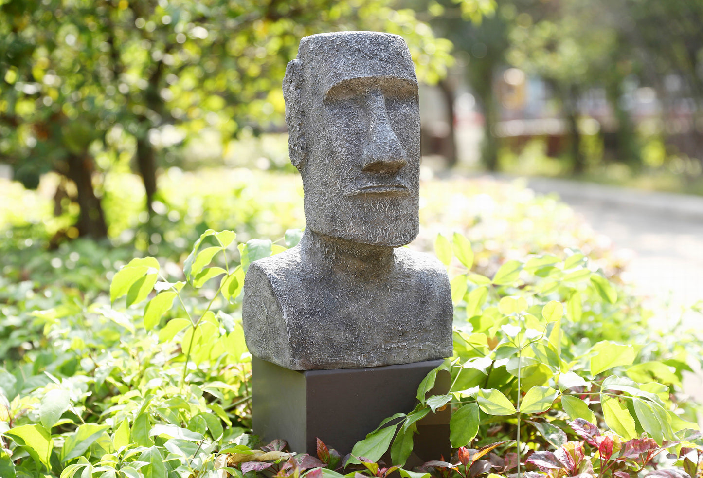 Easter Island Head with High-Power Solar Spotlight