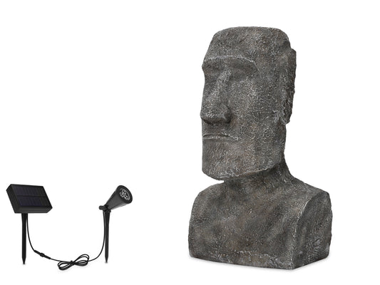 Easter Island Head with High-Power Solar Spotlight