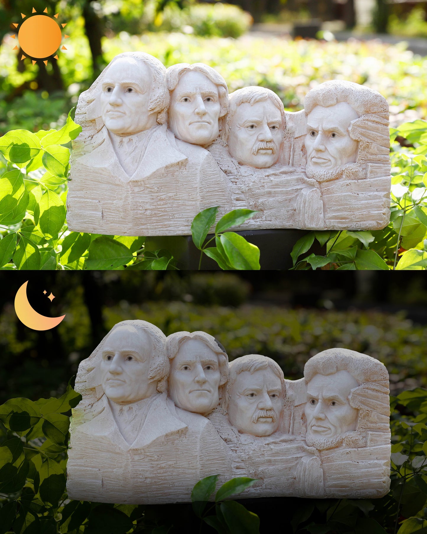Mt. Rushmore with High-Power Solar Spotlight
