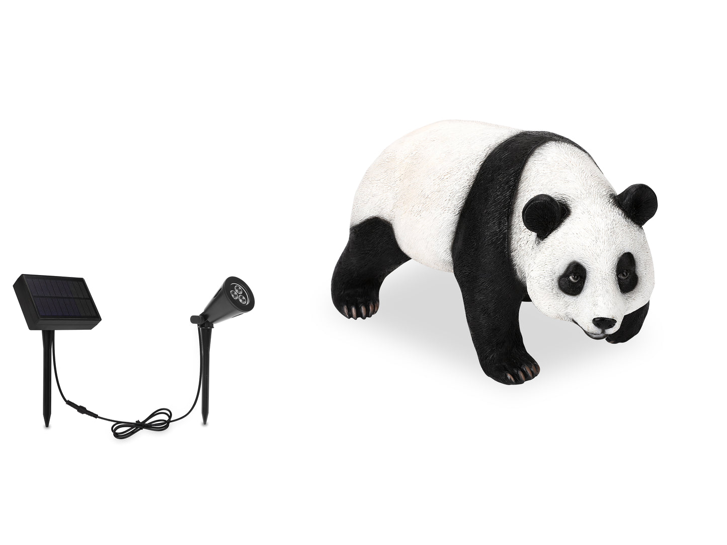 Panda Statue with High-Power Solar Spotlight