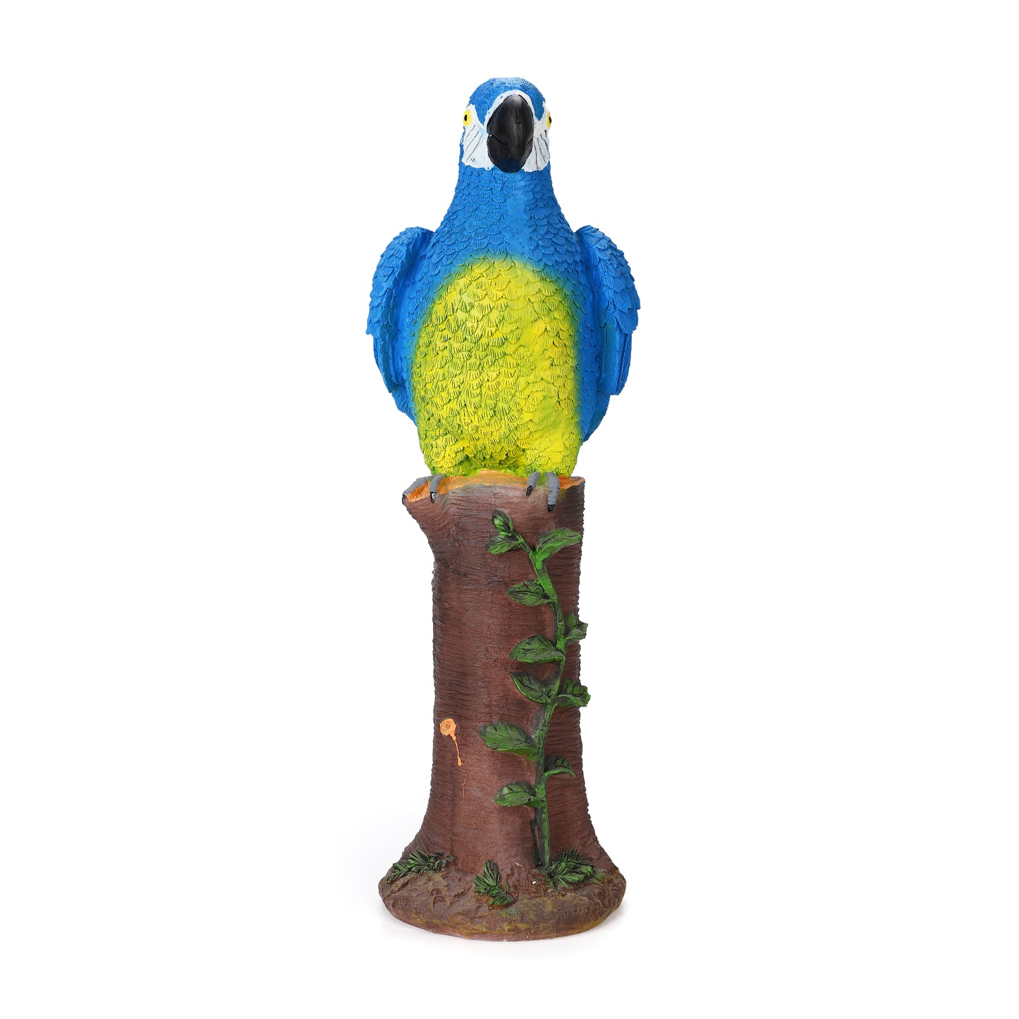 Blue Parrot Statue with High-Power Solar Spotlight