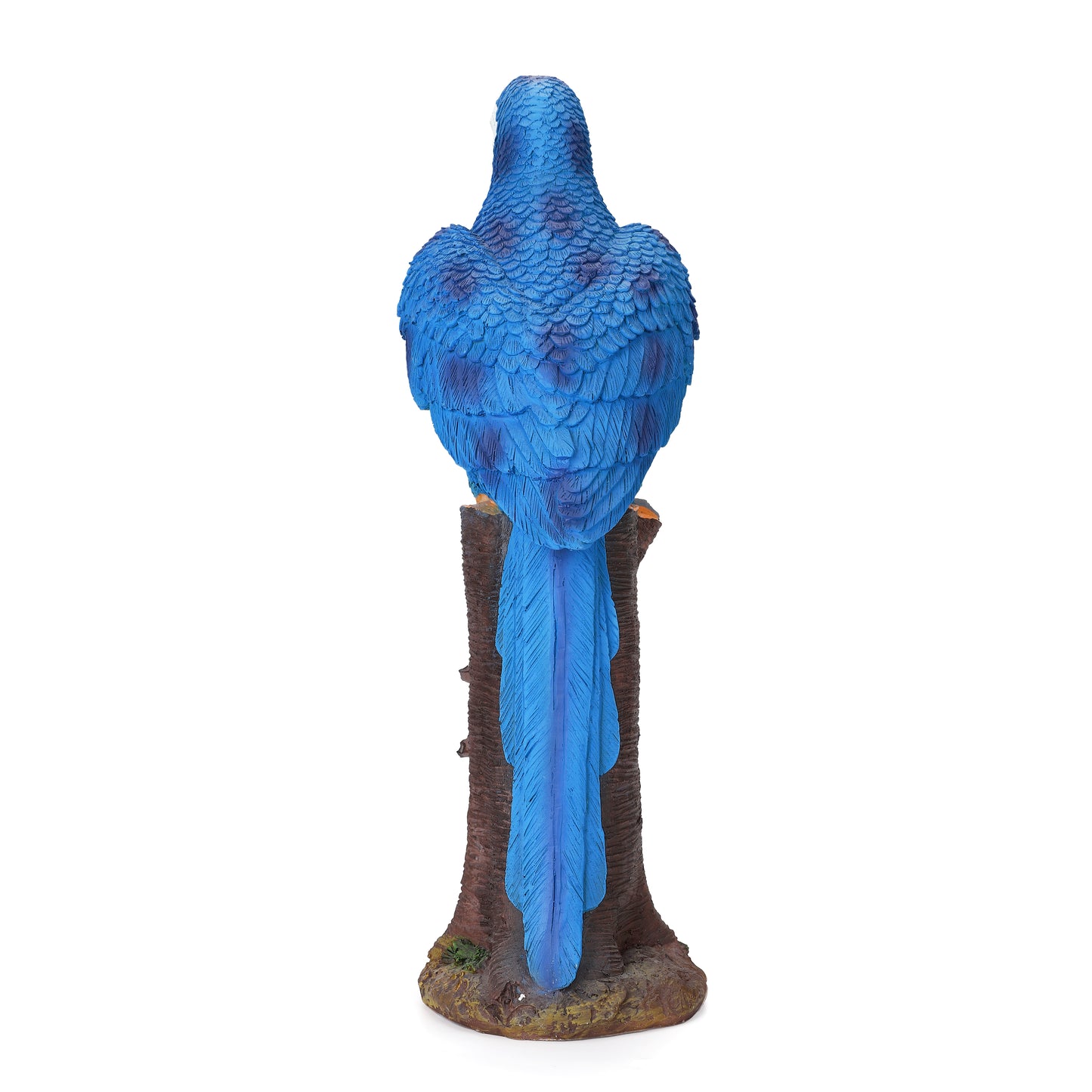 Blue Parrot Statue with High-Power Solar Spotlight