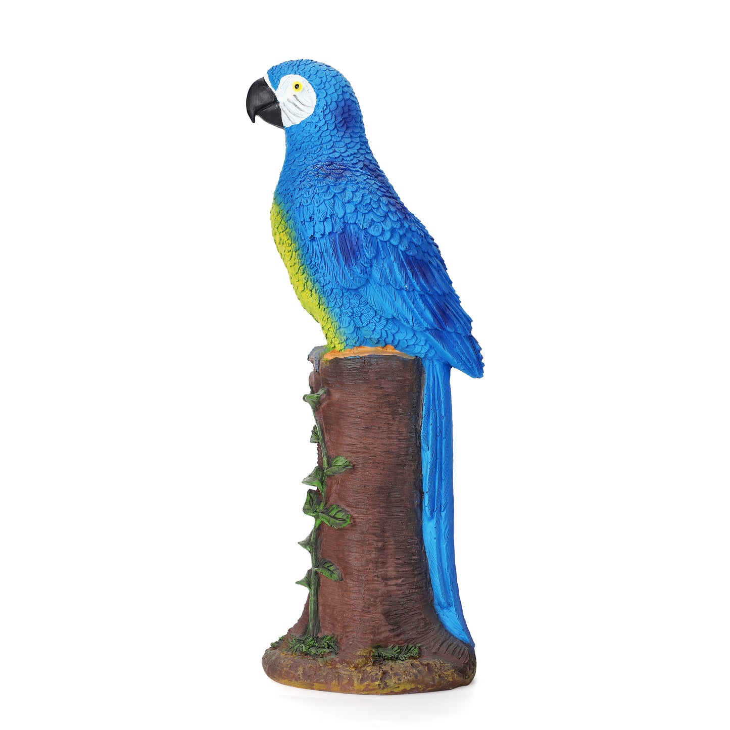 Blue Parrot Statue with High-Power Solar Spotlight